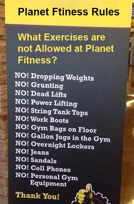 What Exercises are not Allowed at Planet Fitness?