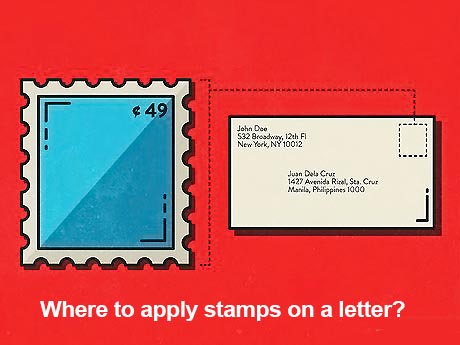 Where to apply stamps on a letter?