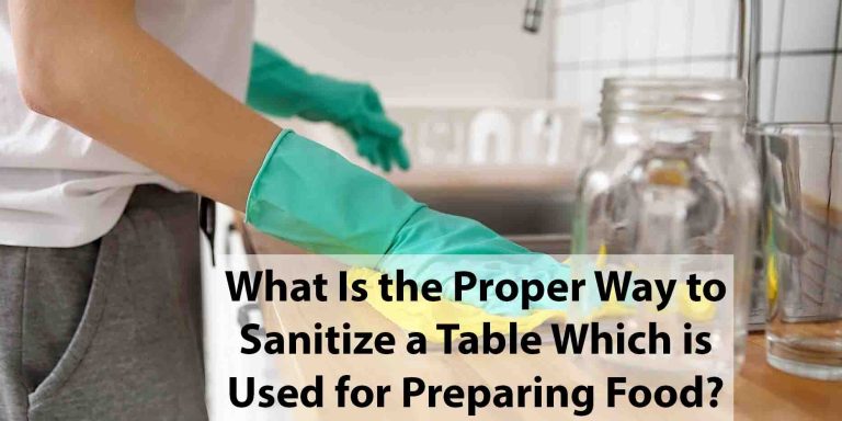 what is the correct way to sanitize a prep table