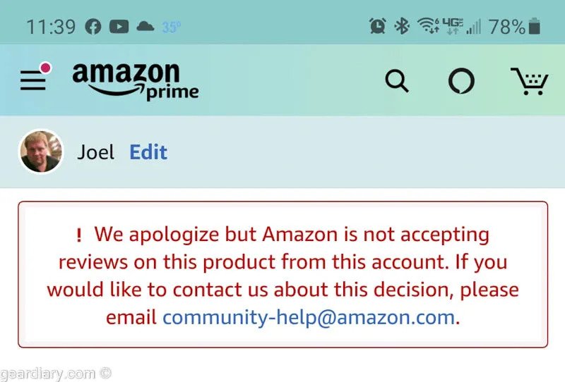 You are no Longer Permitted to Review Products on Amazon Content