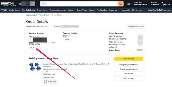 how-to-change-shipping-address-in-amazon-app-youtube