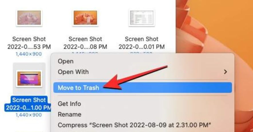 Delete Screenshots on Mac