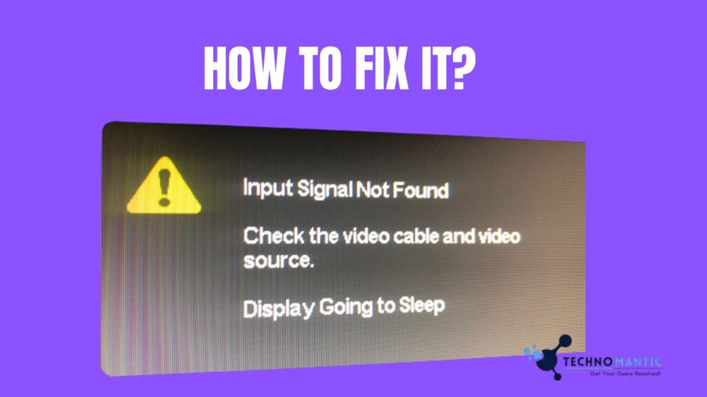 Input Signal not Found HP Monitor