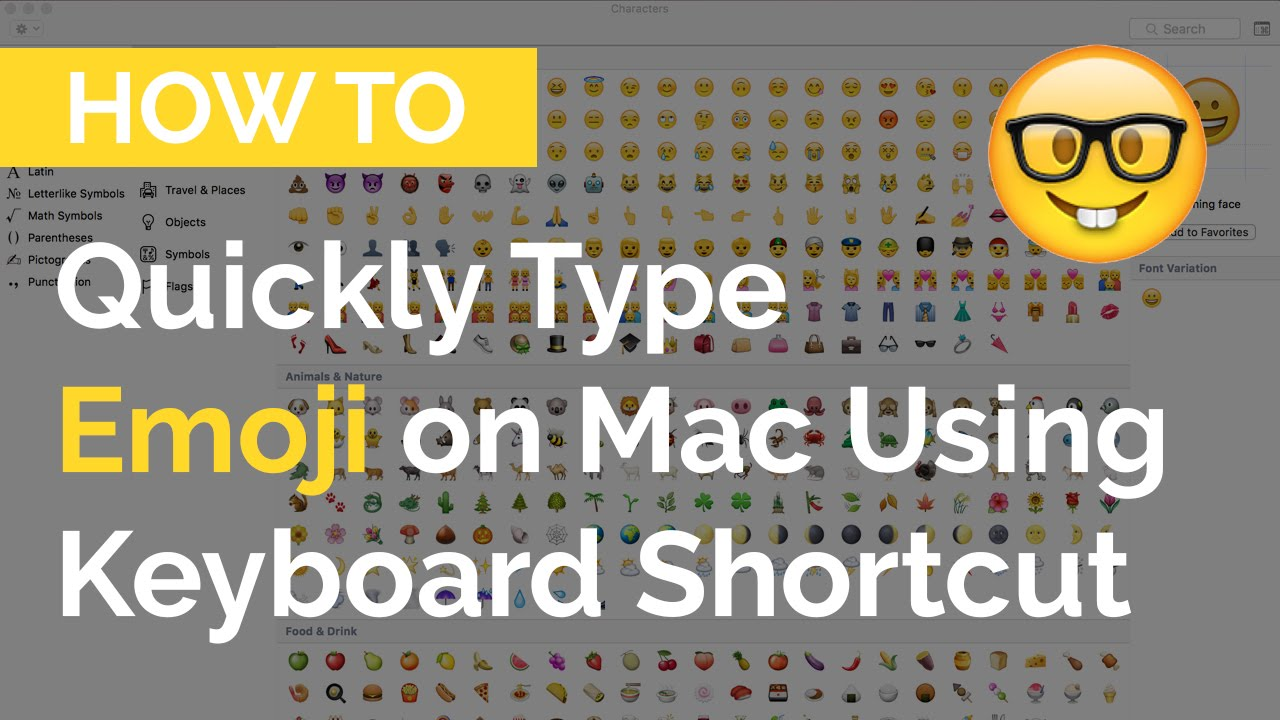 keyboard shortcut for emojis mac