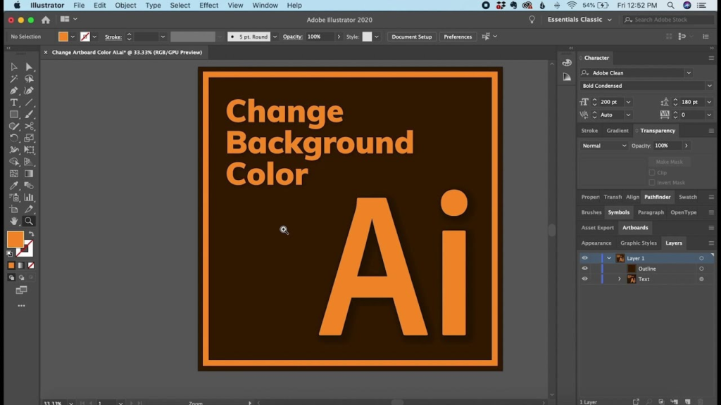 how to change artboard color in illustrator