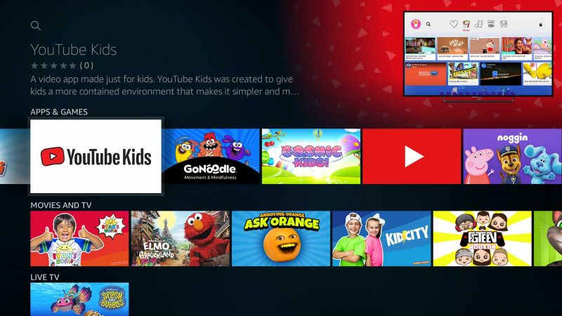 how to get YouTube kids on fire tablet