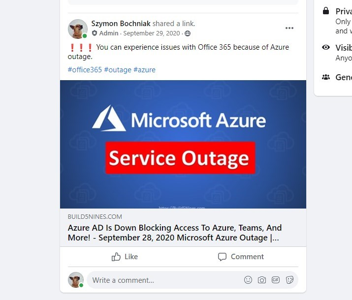 microsoft office 365 outage today