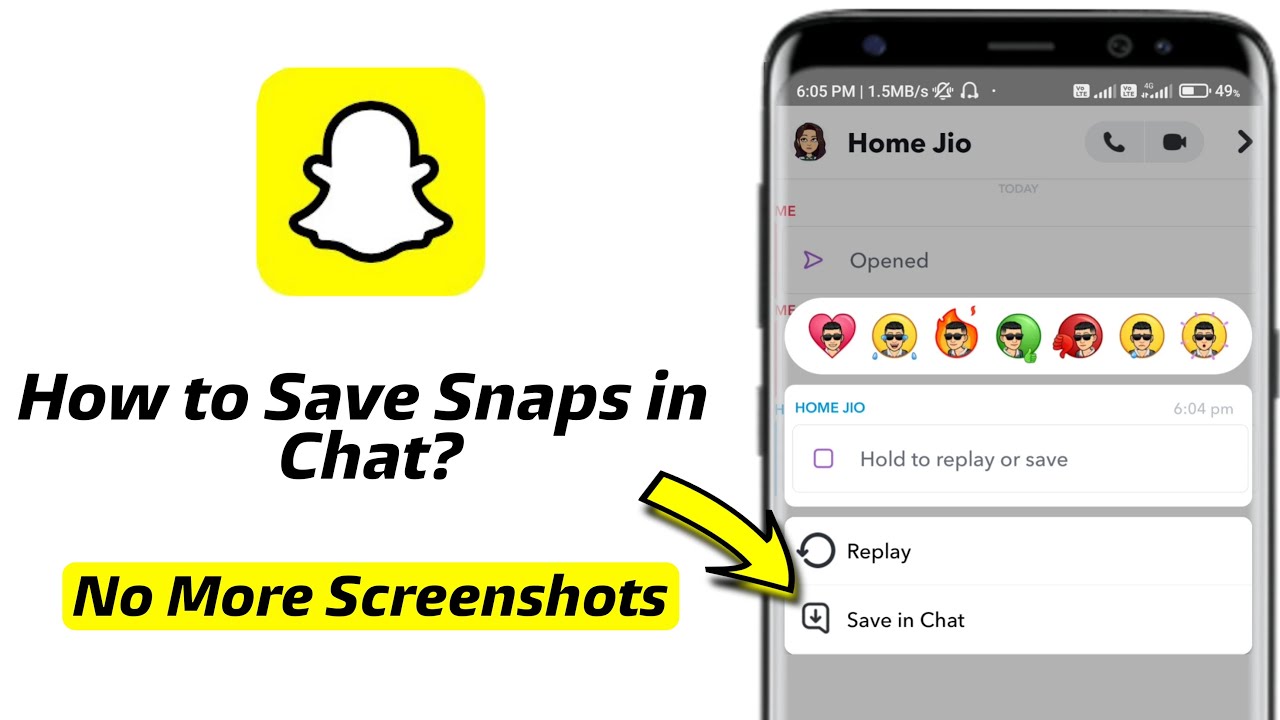 how to save a snap in chat