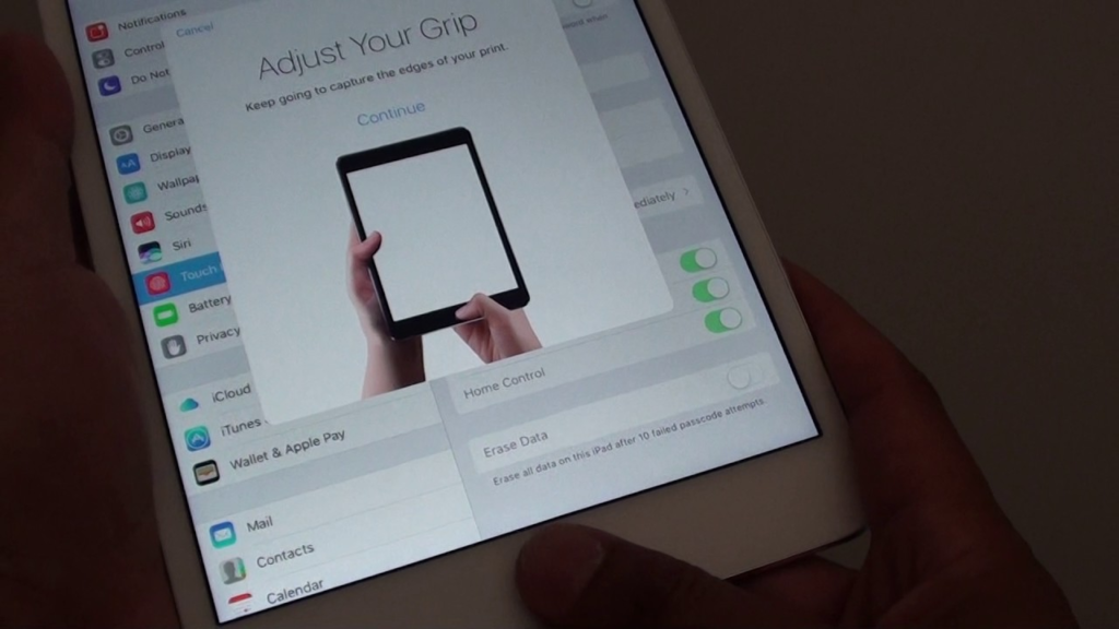 how to add fingerprint to ipad