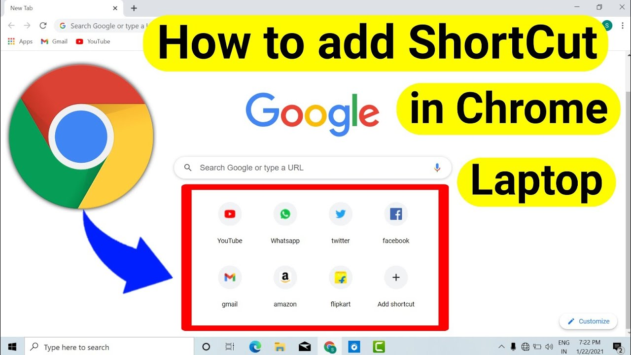 how to add shortcuts to google chrome