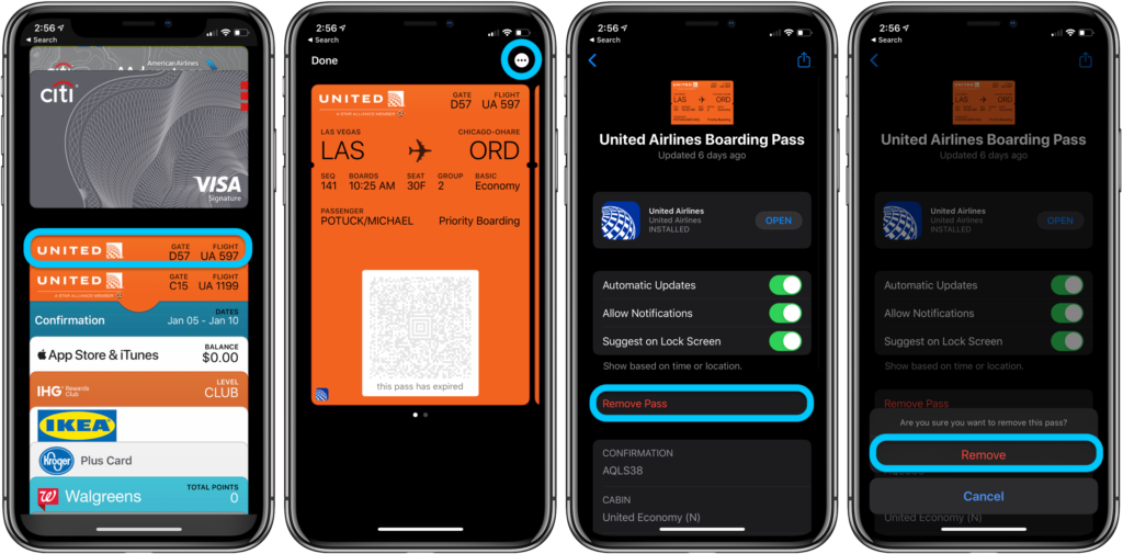 how to delete tickets from apple wallet