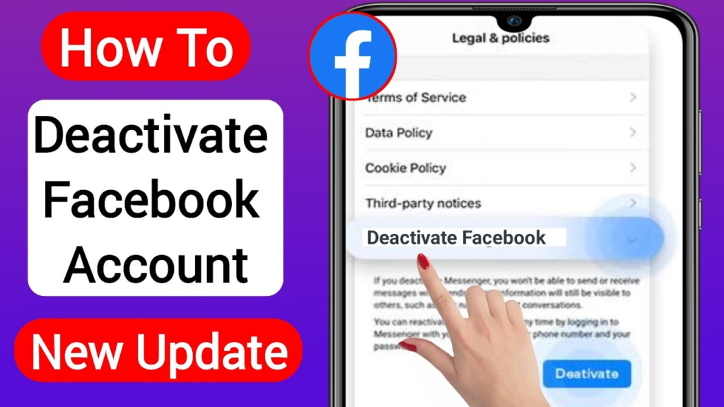 how to deactivate facebook new update