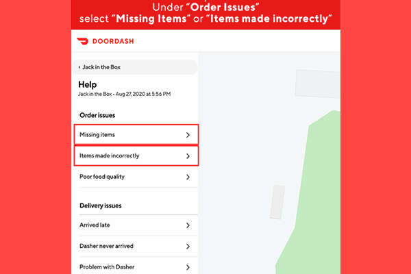 how to report a doordash driver