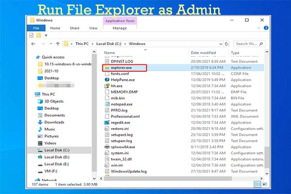 how to run file explorer as admin