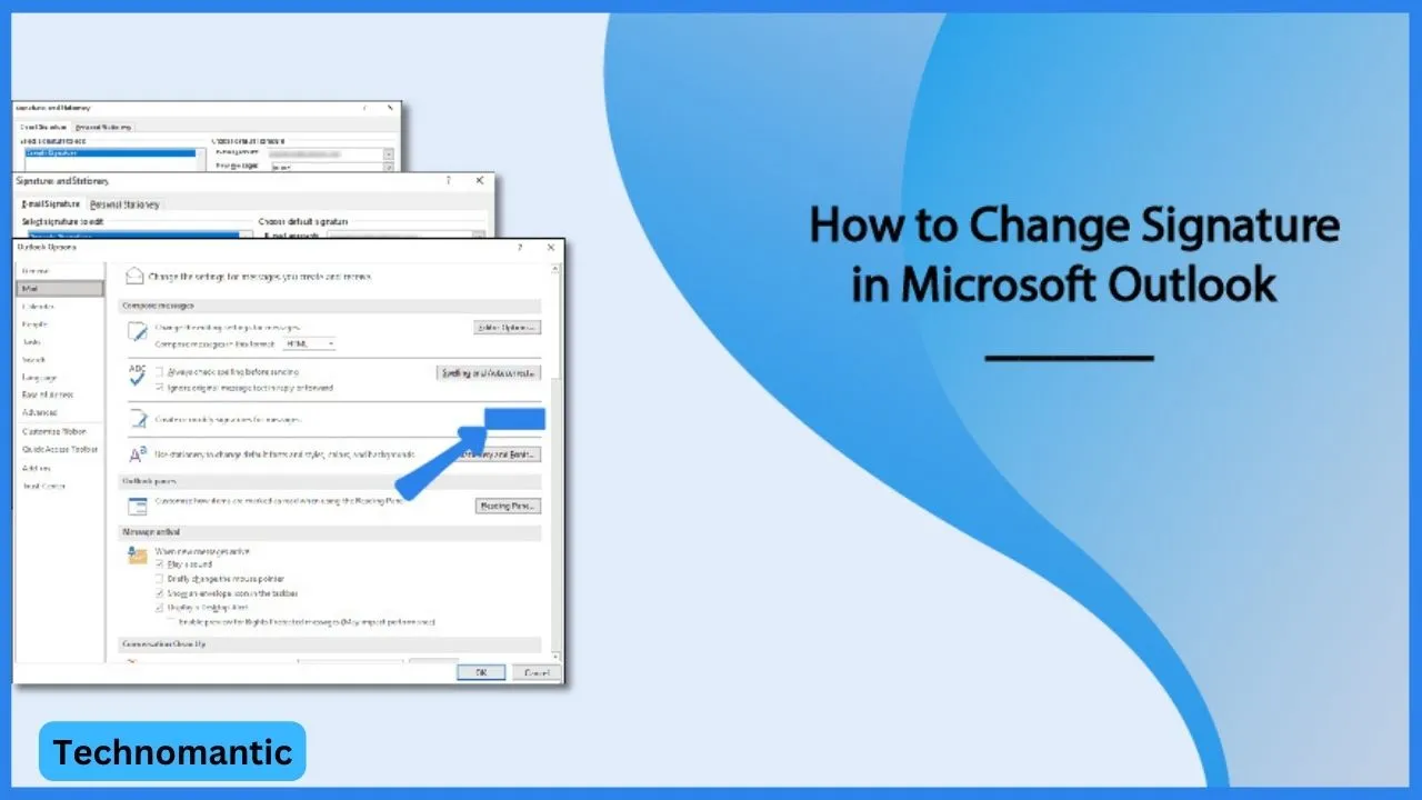 how to change signature in outlook
