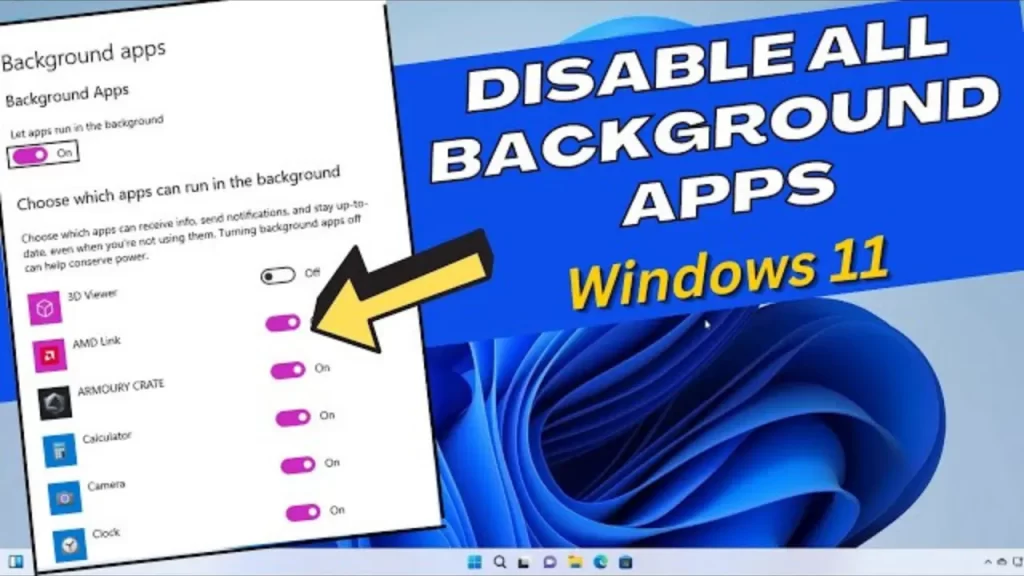 Disable background running apps
